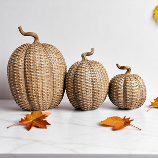 autumn entertaining resin pumpkins rattan basketweave texture fall decor 3 sizes neutral centerpiece wicker style
fall mantel decor resin pumpkins rattan basketweave style 3 sizes neutral autumn centerpiece wicker texture