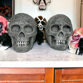 modern halloween decor skull
spooky glam decor aesthetic
gothic luxury halloween decor
sparkling skull figurine
metallic skull decor
high end halloween decor
luxury spooky skull statue
decorative gothic skull
glam skull centerpiece
silver gothic decor
gold gothic decor