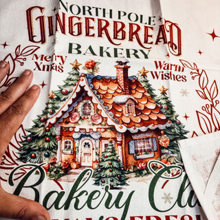 Holiday hostess gift kitchen towel
Christmas kitchen gift gingerbread design
Holiday baking enthusiast gift towel
Holiday baking accessories kitchen towel