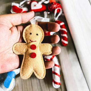 Gingerbread man ornaments handmade cotton