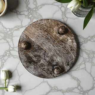 Elevated/Raised
Pedestal Stand
With Feet/Legs
Rustic/Farmhouse
Display Organizer
Handmade Round wooden pedestal tray displaying rings and earrings vanity
Elevated wood tray organizing jewelry on dresser farmhouse style
Rustic raised wooden tray holding gold jewelry bedroom decor