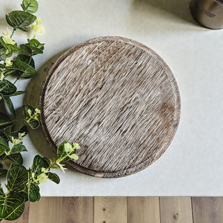 Wholesale Handmade wooden display stand with necklaces and bracelets
Natural wood pedestal tray jewelry organization ideas
Elevated wooden organizer tray with watches and accessories
Round wooden tray with feet holding candles farmhouse decor in bulk