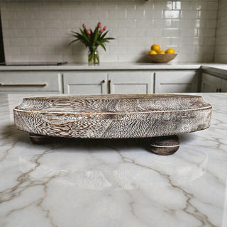 Handmade wood riser tray holding small planter
Natural wood elevated tray with air plant display
Rustic wooden pedestal for herb garden kitchen
Raised wooden tray organizing perfume bottles vanity counter
Elevated wood pedestal tray bathroom essentials organizer