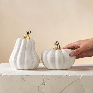 popular neutral pumpkin decor white gold accents
decorative white pumpkins for stylish fall home
white pumpkin set for modern farmhouse decor
neutral fall decor pumpkins white ceramic set
high end look white pumpkin decor affordable
housewarming gift white pumpkin decor neutral fall
fall hostess gift elegant white ceramic pumpkin set
thanksgiving decor gift white pumpkins gold accent