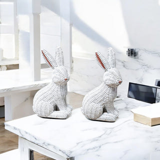 Basketweave Bunny Statue