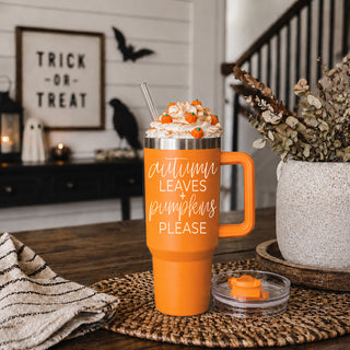 orange fall coffee tumbler aesthetic
fall tumbler for busy moms
pumpkin patch aesthetic cup
autumn leaves hydration tumbler
cozy orange coffee cup
pumpkin spice tumbler aesthetic gift
orange handled coffee tumbler
fall coffee aesthetic tumbler
cozy warm toned tumbler