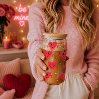 Trendy glass cups for stylish Galentine’s Day gifts.
Funny and empowering wholesale glass tumblers for boss women.
Wholesale 20oz glass cups with retro candy heart designs for Galentine's.
Bold and unique wholesale Valentine’s Day gifts for women of all kinds.