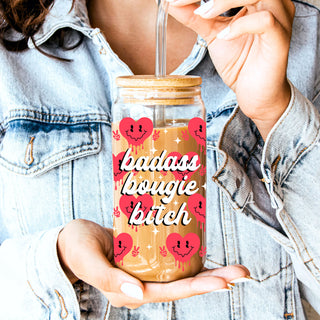 Wholesale Boss lady Valentine’s Day gift with a cheeky attitude.
Galentine’s Day glass cup with retro candy hearts for the modern woman.
Bold and inspirational Valentine’s gift ideas for best friends and sisters bulk.