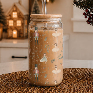 Nutcracker holiday coffee mug – festive pastel glass cup for kitchen or coffee bar decor
Christmas ballet glass cup 17oz glass straw - Nutcracker ballerina pastel holiday tumbler bamboo lid - Dance festive gift
Unique Christmas gifts nutcracker ballerina pastel glass cup 17oz - Holiday coffee tumbler bamboo lid straw