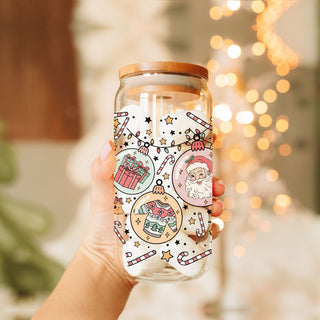 Funny Christmas Glass with lid Resale