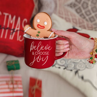 Cozy Christmas mug for hot chocolate and coffee
Believe Christmas mug for holiday gift idea
Choose Joy holiday ceramic coffee cup
Festive red ceramic Christmas coffee mug