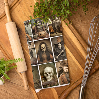 Wholesale creepy aesthetic halloween towel for haunted house kitchen
vintage skull and pumpkin dish towel for october decorating
antique photo halloween towel
old photograph halloween towel for gothic farmhouse décor
Vintage Halloween Picture Flour Sack Towel – Creepy Gothic Photo Collage Halloween Kitchen Dish Towel