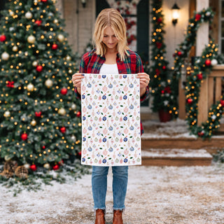 festive dish towel for holiday entertaining
cotton christmas towel soft absorbent kitchen
christmas towel for oven handle decor
holiday towel with holly and ornament design
minimal christmas kitchen towel modern farmhouse
