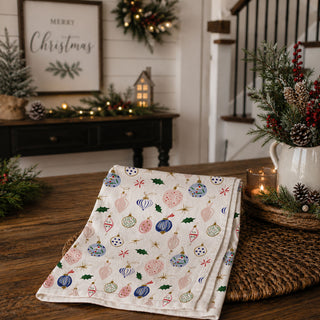 christmas kitchen towels vintage ornament design
holiday kitchen towel with ornaments and holly
cute christmas dish towels farmhouse style
vintage ornament christmas tea towel cotton
flour sack christmas kitchen towel festive decor
christmas kitchen towel on wooden board aesthetic
festive towel styled with baking tools holiday
kitchen towel with ornaments lifestyle christmas
cute kitchen towel for christmas home refresh