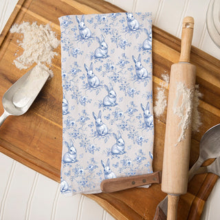 Elegant Easter kitchen towel flour sack cotton bunny
Blue white rabbit floral kitchen towel French country style
Blue chinoiserie bunny kitchen towel Easter spring decor Wholesalers