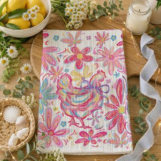 Floral Boho Chicken Towel