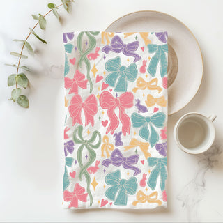 Absorbent flour sack towel pastel bow bunny design
17.5 inch bow ribbon kitchen towel Easter spring
180GSM cotton kitchen towel pastel bow pattern
Machine washable bow bunny kitchen towel spring