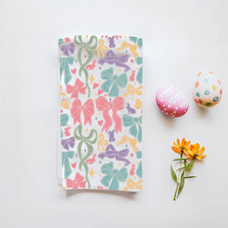 Wholesale pastel bow and bunny kitchen towel
easter ribbon and bow dish towel
colorful spring flour sack towel
girly pastel kitchen decor towel
cottagecore bow and bunny towel
retro pastel ribbon kitchen towel