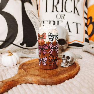 Feminine halloween decor
Romantic fall drinkware
Soft girl autumn tumbler
Bow aesthetic fall decor
Coquette kitchen accessories