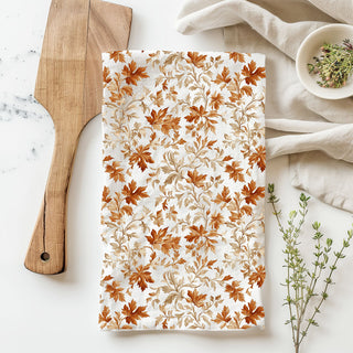 fall coffee bar decor with leaf flour sack towel
pumpkin spice kitchen setup with autumn leaf towel
thanksgiving kitchen decor featuring fall leaf towel
autumn leaf towel as fall hostess gift
giftable fall kitchen towel wrapped 