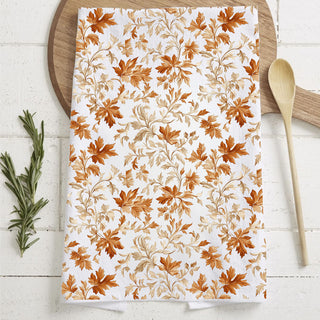 Wholesale autumn leaves flour sack kitchen towel
fall leaf print cotton dish towel
rust and gold leaf fall kitchen towel
farmhouse autumn kitchen towel 
fall foliage pattern tea towel for kitchen
thanksgiving kitchen towel with brown leaves