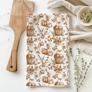 pumpkin basket cotton towel for seasonal kitchen styling
fall hostess gift pumpkin pattern kitchen towel
autumn farmhouse pumpkin towel hanging on oven door
pumpkin themed flour sack towel for coffee bar setup