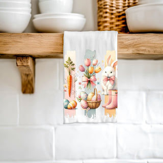 Soft absorbent watercolor kitchen towel spring bunny
Decorative watercolor art towel Easter bunny display
Functional watercolor kitchen towel spring bunny eggs
Artist designed Easter towel watercolor bunny floral