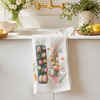 Hand painted style Easter towel watercolor brushstroke
Botanical watercolor kitchen towel spring bunny eggs
Vintage watercolor art kitchen towel Easter bunny
Shabby chic watercolor towel spring bunny floral
