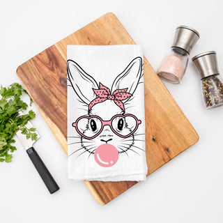 Retro diner aesthetic Easter towel bunny heart glasses
Vintage inspired bunny kitchen towel bubblegum design
Contemporary graphic bunny dish towel pink bandana
Modern minimalist Easter towel bubblegum bunny