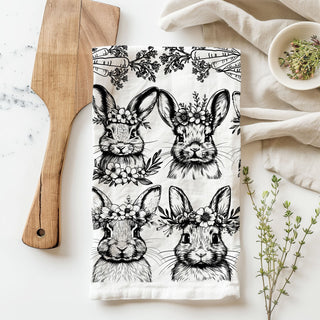 Victorian bunny kitchen towel vintage floral crown botanical
English cottage bunny dish towel black white Easter spring
Shabby chic bunny kitchen towel vintage botanical carrot
French country bunny towel floral crown farmhouse Easter