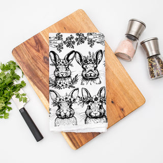 Black white bunny kitchen towel floral crown carrot pattern
Vintage bunny kitchen towel botanical illustration farmhouse
Easter bunny kitchen towel black white floral crown design
Hand drawn bunny dish towel carrot botanical spring