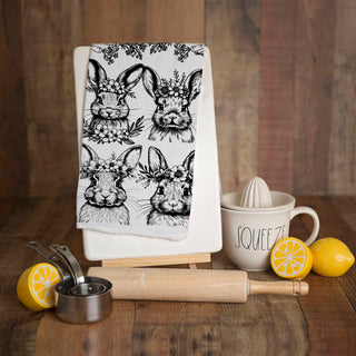 Vintage farmhouse bunny kitchen towel floral crown Easter
English garden bunny dish towel botanical carrot farmhouse
Cottage style bunny kitchen towel vintage black white spring
Rustic farmhouse bunny towel floral crown Easter botanical