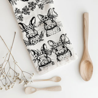 Vintage rustic bunny kitchen towel floral crown farmhouse
Country style bunny dish towel botanical carrot spring
Farmhouse vintage bunny kitchen towel black white Easter
Cottage farmhouse bunny towel floral crown botanical