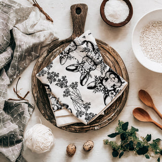 Black white spring kitchen towel bunny carrot botanical
Farmhouse bunny kitchen towel vintage illustration Easter
Floral crown bunny dish towel black white farmhouse spring
Easter bunny pattern kitchen towel vintage botanical design