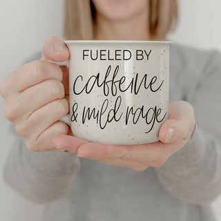 Shop the “Fueled by Caffeine & Mild Rage” ceramic coffee mug—perfect for moms, coworkers, or anyone who needs a strong cup and a stronger attitude. Dishwasher safe, 14.5oz, and guaranteed to make you smile (or at least warn others).