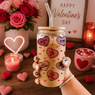 Playful Valentine’s glassware with colorful designs.
Funny Galentine’s Day glassware for bestie gifting.
Single women Valentine’s Day glass cup ideas.
Funny Valentine’s Day tumblers with cute designs.