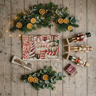 Wholesale Candy Cane Christmas Kitchen Towels – Cute Holiday Dish Towel, Peppermint Gingerbread Decor, Festive Tea Towel Gift for Women