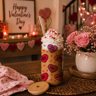 Candy hearts with funny sayings for a playful Valentine’s vibe.
Modern drinkware for trendy Valentine’s Day celebrations.
Valentine’s Day coffee bar decor for a festive setup.
Sister Valentine’s Day gifts to show your love and appreciation.