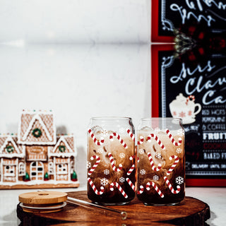 Candy cane and snow flake cups. 
Candy cane and snowflake coffee mugs.
Candy cane and snowflake glass cups.