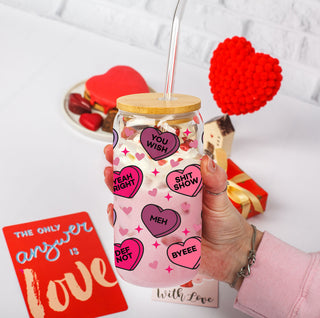 Funny coffee mugs for Valentine’s Day surprises.
Sarcastic candy heart drinkware for a bold statement.
Naughty candy heart glass cups for adults Wholesalers USA Wholesale Sassy and sarcastic candy heart tumblers for fun gifts.