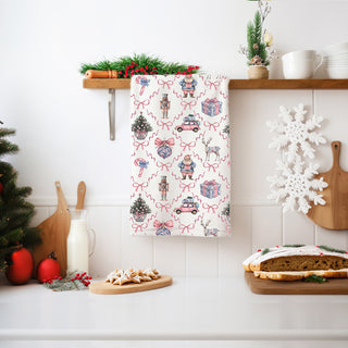 Christmas kitchen linens pink blue elegant design
Chinoiserie style Christmas towels kitchen decoration
Holiday dish towels premium cotton 18x29 inches