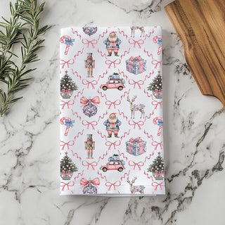 Holiday kitchen linens pink blue festive design in bulk
Chinoiserie Christmas kitchen decor towels pink blue
Premium cotton Christmas dish towels hanging loop
Holiday gift kitchen towels premium cotton