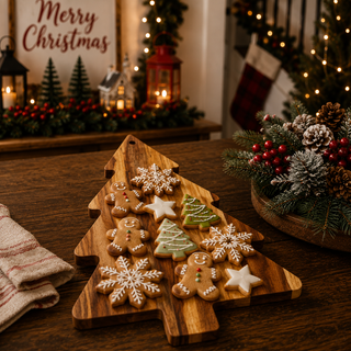 Decorative Christmas tree wooden cutting board for the kitchen
Rustic Christmas tree-shaped charcuterie serving board
Natural wood Christmas tree board for holiday appetizers
Reusable wooden Christmas serving board with hanging hole
Christmas tree-shaped food board measuring 35 by 28 centimeters
Acacia wood Christmas board for cheese, cookies and treats
Holiday wooden serving tray shaped like a Christmas tree