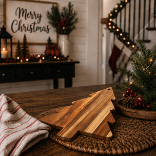 Christmas tree cutting board with striped natural wood grain
Festive acacia wood charcuterie platter for Christmas parties
Christmas tree charcuterie board filled with marshmallows and chocolate
Wooden Christmas tree board with chocolate, peppermints and marshmallows
Christmas hot chocolate grazing board on acacia wood
Christmas dessert charcuterie board with holiday candy and chocolate
Tree-shaped wooden serving board filled with Christmas sweets
Holiday sweets board with marshmallows, chocolate peppermint