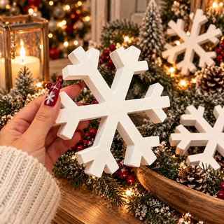 Christmas snowflake decor with greenery
wooden snowflakes with Christmas greenery
white snowflake decor with red berries
wooden snowflake Christmas decorations with pinecones wholesalers