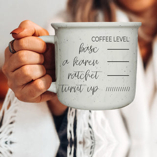 Modern calligraphy coffee mood tracker mug
