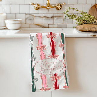 Red pink Christmas kitchen accents
Designer bow Christmas accessories
Christmas aesthetic home decor towel
Pretty Christmas kitchen towel bow
Feminine holiday kitchen accessories