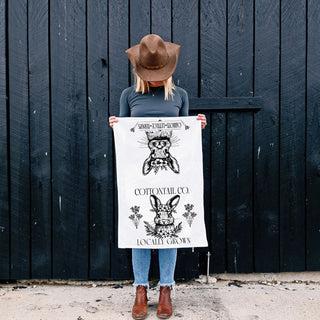 Hand illustrated bunny kitchen towel vintage botanical
Farmhouse Easter kitchen towel bunny botanical black white
Vintage bunny botanical dish towel rustic farmhouse
Black white cottontail kitchen towel vintage Easter