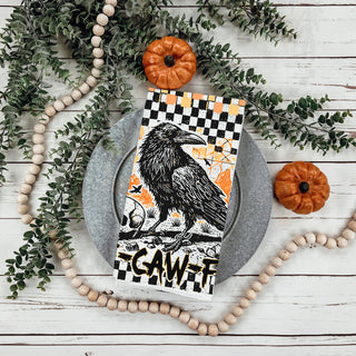 Wholesale creepy crow and skull flour sack towel for haunted house décor
funny halloween crow dish towel gift
unique gothic halloween kitchen towel with raven design
retro style crow and skull fall tea towel
vintage inspired raven halloween flour sack towel
raven halloween towel for mantle or bar cart styling