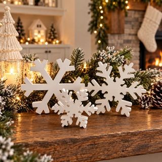 farmhouse Christmas snowflake figurines
wooden snowflake decorations for winter
white snowflake Christmas home decorations
Christmas snowflake decorations for entryway